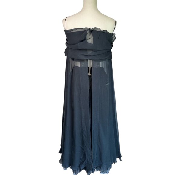 Chanel FWRD Renew 2002 Flowy Dress in Black 36 Womens 3 Pc Skirt Top Set Vintage - Picture 5 of 15